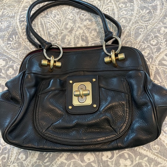 Vintage Y2K B. Makowsky Supple Black pebbles Leather Slouchy Tote Bag, Oversized - Picture 7 of 8